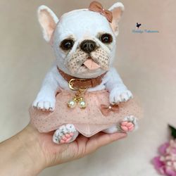 Custom order little french bulldog realistic toy