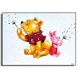 Winnie the Pooh Wall Art / Winnie the Pooh and Piglet Canvas Painting / Disney Character Wall Art / Disney Painting / Wi