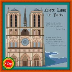 notre-dame cross stitch pattern | notre-dame de paris