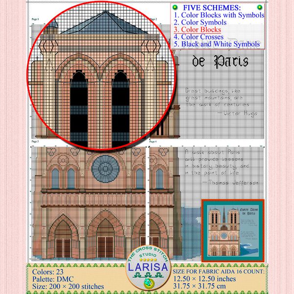 Notre-Dame Cross Stitch Pattern