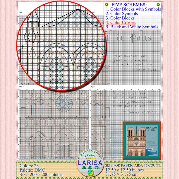Notre-Dame de Paris Cross Stitch Pattern