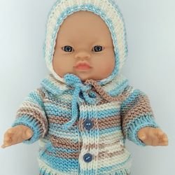 Clothes for doll 13-14 inch, Set clothes for toy, Jacket doll and hat, Paola Reina Gordi doll, knit accessories doll,