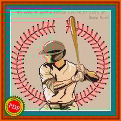 baseball cross stitch pattern | baseball player