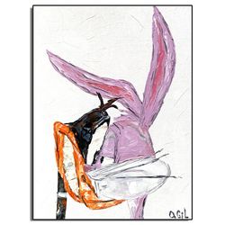 Bugs Bunny Daffy Duck Wall Art / Bugs Bunny Daffy Duck Painting / Looney Tunes Show Wall Art / Looney Tunes Painting / Original Painting / Pop Art Painting / Bugs Bunny Daffy Duck original wall art 