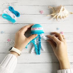 jellyfish amigurumi crochet toy for newborn and kids
