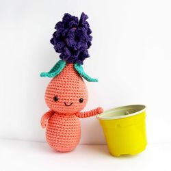 Crochet Pattern Toy Flower Hyacinth bulb Doll. DIY Amigurumi Crochet Pattern, PDF file digital download.