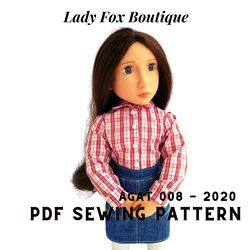 A Girl For All Time doll shirt pattern