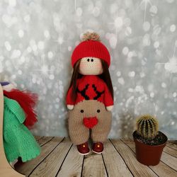 doll, knitted doll, interior doll, game doll, doll in clothes
