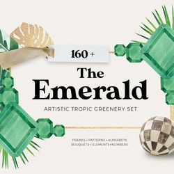 The Emerald tropic greenery set