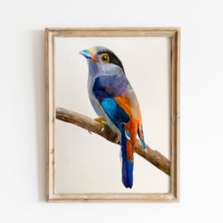 Colorful bird / original hand-painted watercolor painting / unique / wall art
