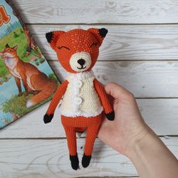 Knitted toy Fox in a fur coat