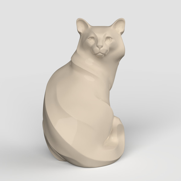 Front sitting cat stlfile 3dprintmodel cncmodel.jpg
