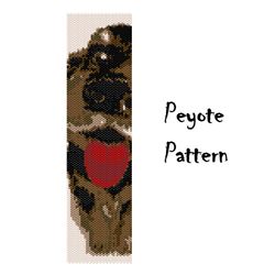 Peyote Bead Bracelet Pattern, Dog Peyoted Beaded Pattern, Seed Bead patterns, Beading dog pattern