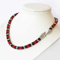Red snake choker, Ouroboros, Snake necklace, Wiccan necklace, Serpent jewelry, 21st birthday gift, Snake lover gift