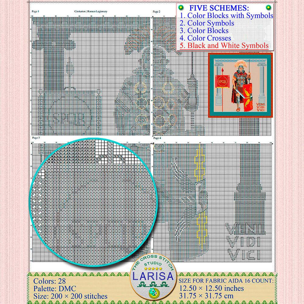 Centurion cross stitch pattern