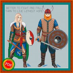 Vikings Cross Stitch Pattern | Viking Warriors | Konung