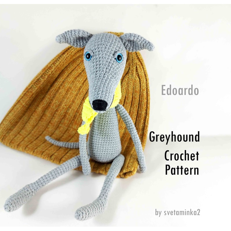 Greyhound Alpha Pattern Greyhound Crochet Pattern Whippet Crochet Pattern Amigurumi | Inspire ...