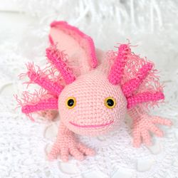 Axolotl crochet pattern PDF in English  Amigurumi axolotl toy