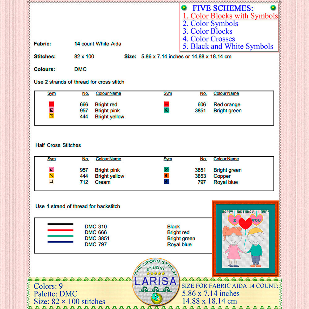 Romantic cross stitch