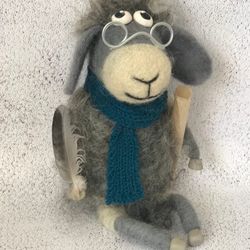 The ram is a scientist wool toy
