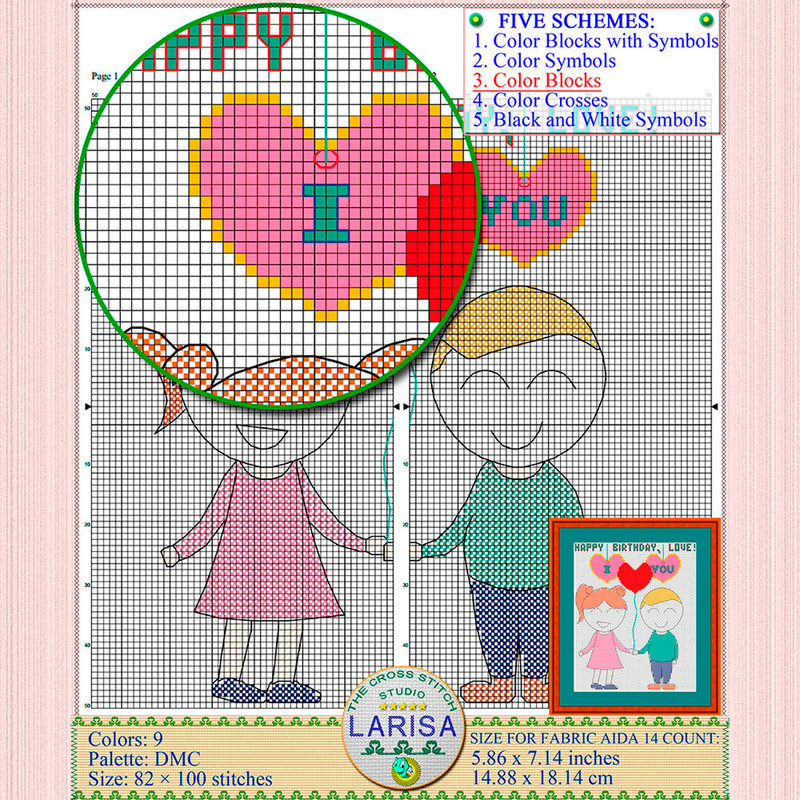 Happy Birthday Cross stitch pattern