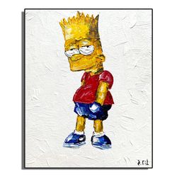 Bart Simpson Original Wall Art / Simpson Painting / Simpsons Family Wall Art / Bart Simpson canvas painting / Original Painting / Pop Art Painting 