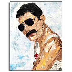 Freddie Mercury Wall Art / Freddie Mercury Painting / Queen Band Wall Art / Singer Painting / Original Painting / Pop Art Painting / Freddie Mercury original wall art 