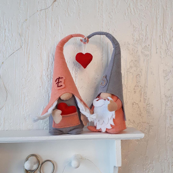 Gnomes with heart felt pattern, Personalized stuffed toys.jpg