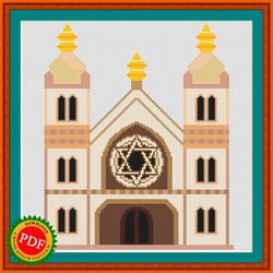 Synagogue Cross Stitch Pattern | Main Sanctuary