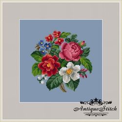 berlin woolwork bouquet 3 vintage cross stitch pattern pdf