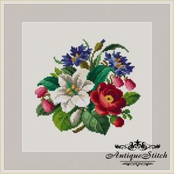 berlin woolwork bouquet 5 vintage cross stitch pattern pdf
