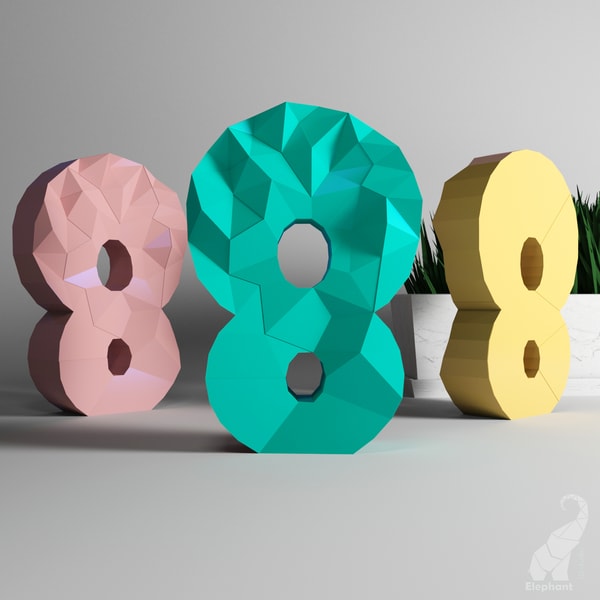 Download 3D papercraft number 8 template | Inspire Uplift