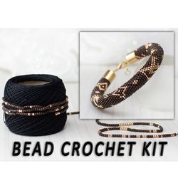Adult craft kit, jewelry making kit, beading kit, bracelet DIY kit, Do It Yourself, Gift for Mom, bead crochet kit
