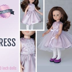paola reina dress, shoes, underwear, 13 inch doll clothes, paola reina clothes, 32 cm doll clothes, dress paola reina