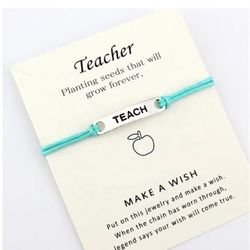 Teacher string charm bracelet• gift for teacher