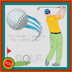 Golf Cross Stitch Pattern | Golfer | Golfing | Golf Player