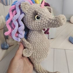 Crochet unicorn Seahorse toy