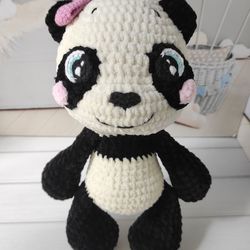 Toy for children, panda toy, kawaii panda, plush crochet panda