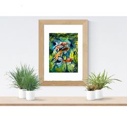 Aquarium watercolor art print