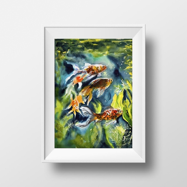 poster wall decor summer bright underwater fish aquarium print 1.jpg