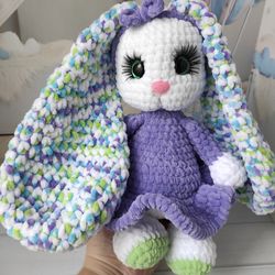 Bunny plush toy, crochet bunny, rabbit handmade