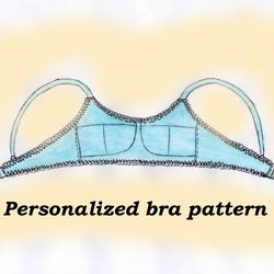 Girl bra pattern, Teen bra pattern, Custom bra pattern, Elizabeth, First bra pattern, Soft cup bra pattern