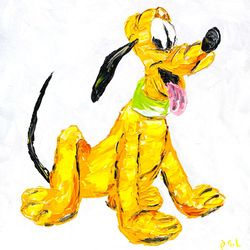 Pluto Disney Wall Art / Pluto Disney Canvas Painting / Mickey Mouse's Pet Wall Art