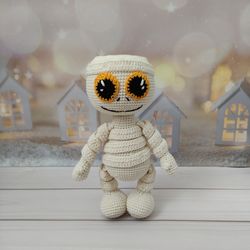 mummy toy, plush mummy, Halloween toy, plush toy, crochet toy, crochet mummy, Halloween gift,gift for children