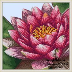 lotus cross stitch pattern pdf modern beautiful pillow flower