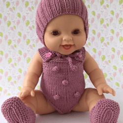 Clothes for doll, Minikane doll clothes set, Doll romper, Minikane bonnet, pixie hat for doll