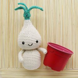 Crochet Pattern Flower Onion Bulb Doll. DIY Amigurumi Toy Crochet Pattern, PDF file digital download.
