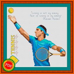 tennis cross stitch pattern | tennis player