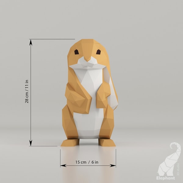 3D papercraft rabbit template – download cut files | Inspire Uplift