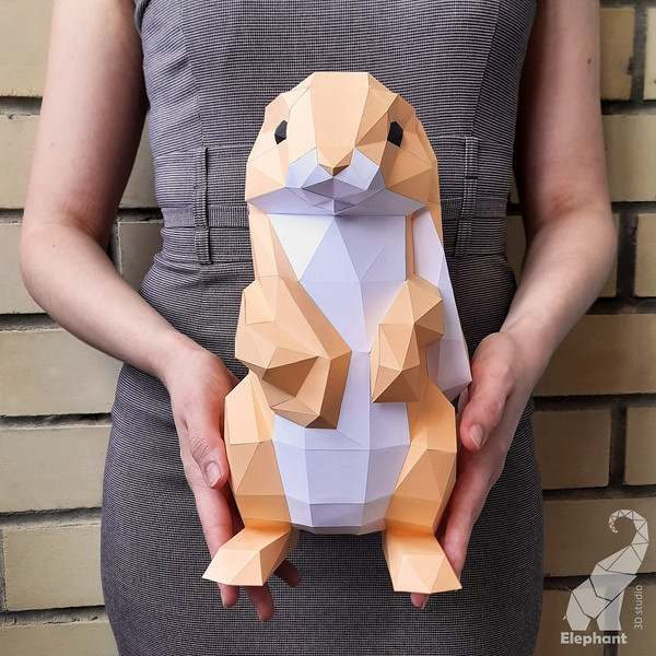 papercraft 3D bunny template svg